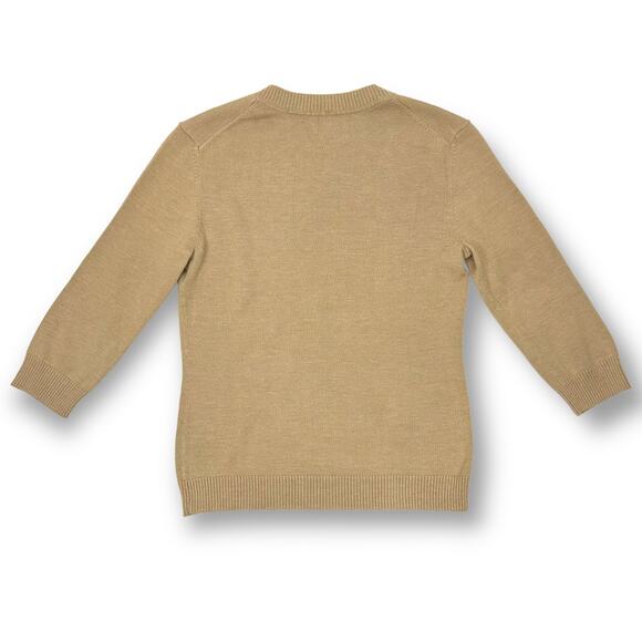 Van Heusen Vneck Argyle Diamond Lightweight Sweater Light Academia Tan Small - Picture 4 of 5